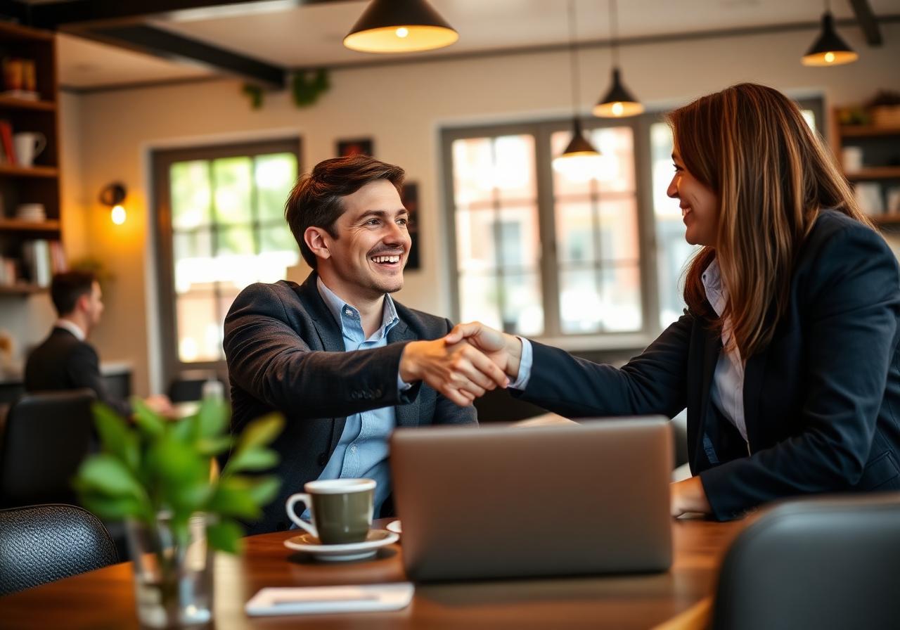 Rendez-vous client autour d'un café à Charleroi